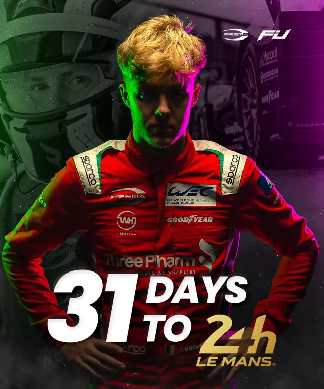 31 days to Le Mans countdown graphic for Filip Ugran