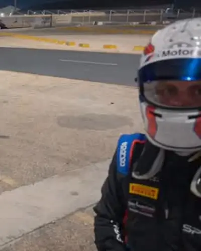 Filip Ugran in his BMW M Motorsport helmet in the pit lane, Instagram reel “Be Unforgettable”