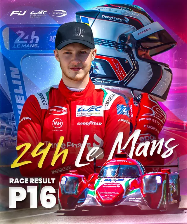 24 Hours of Le Mans 2023 race result graphic: P16