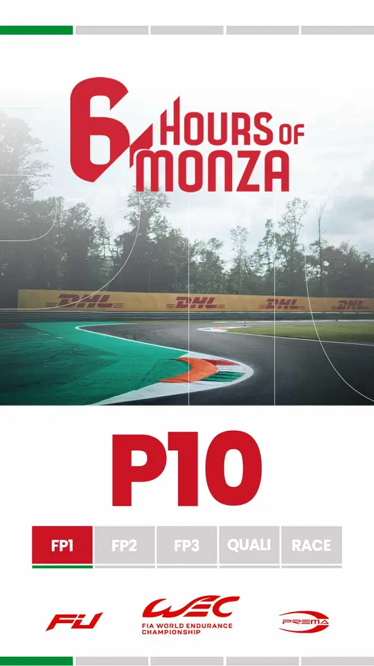 Monza 2023 free practice 1 result story graphic: P10