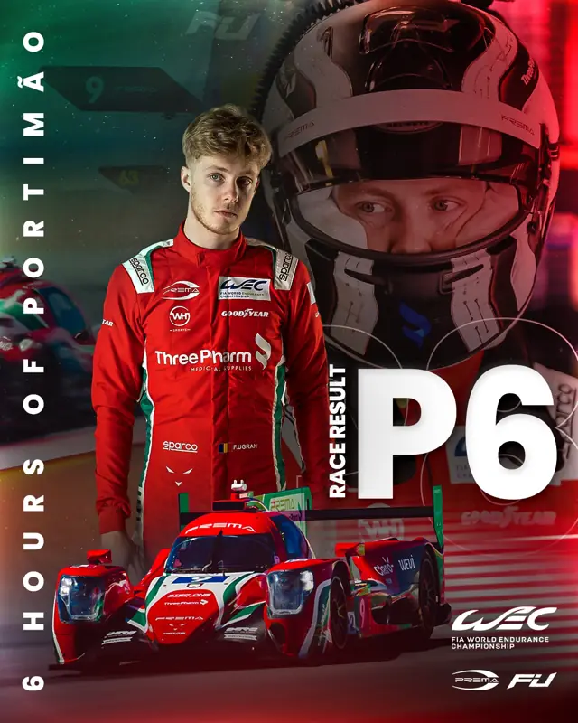 Race result graphic: Filip Ugran P6 at the 6 Hours of Portimão