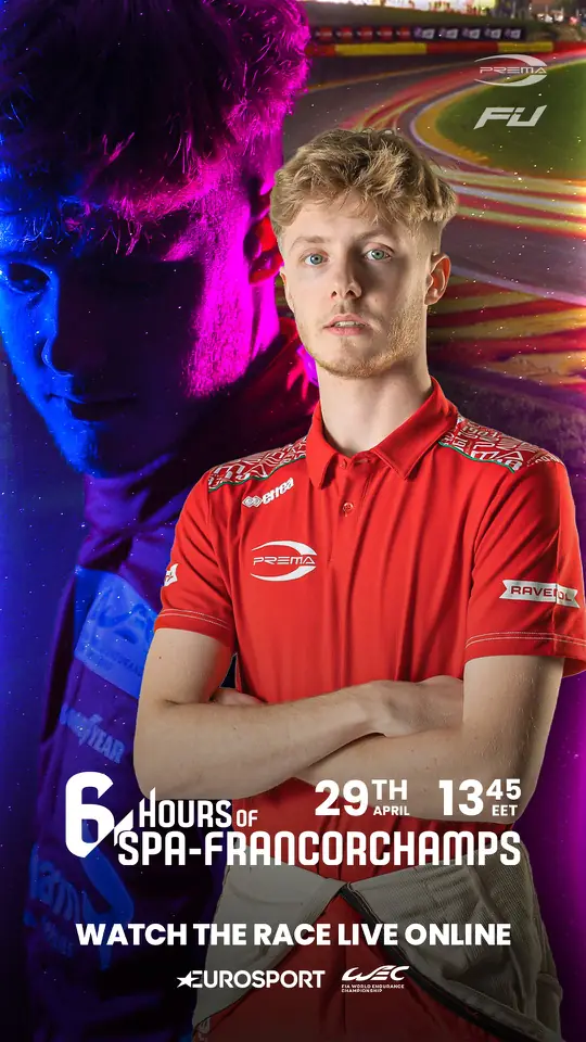 Race day story graphic for the 6 Hours of Spa-Francorchamps with start time 13:45