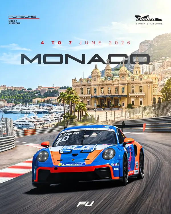 Filip Ugran race week poster, Porsche Mobil 1 Supercup Monaco 2026, Ombra